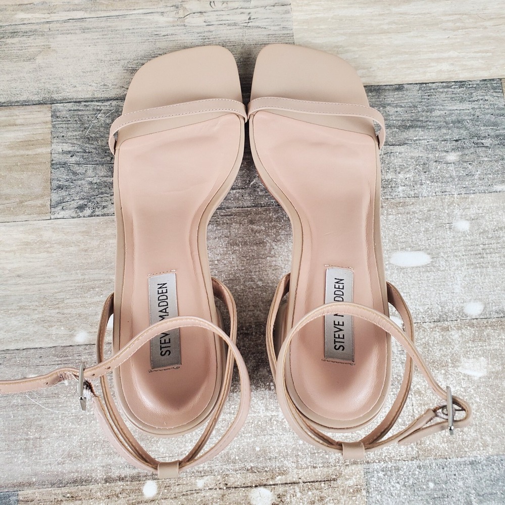 Steve Madden Audrina Womens Sandals Sz 10 M Natural Leather Adjustable Strap - Picture 4 of 12